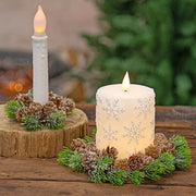 Icy Bristle Pine & Cone Candle Ring - 3.25