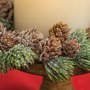 Icy Bristle Pine & Cone Candle Ring - 3.25