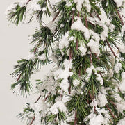 Glistening Snowy Mini Ming Pine Tree with Burlap Base - 24"