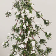Glistening Snowy Mini Ming Pine Tree with Burlap Base - 36"