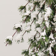 Glistening Snowy Mini Ming Pine Tree with Burlap Base - 4 Ft.