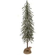 Glistening Snowy Mini Ming Pine Tree with Burlap Base - 5 Ft.