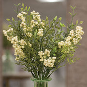 Teeny Leaves and Cream Berries Bush - 11"