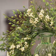 Teeny Leaves and Cream Berries Candle Ring - 4"
