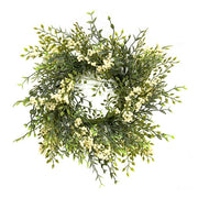 Teeny Leaves and Cream Berries Candle Ring - 4"