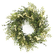 Teeny Leaves and Cream Berries Candle Ring - 6"