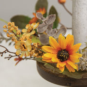 Harvest Daisy & Baby Eucalyptus Candle Ring - 1.5"