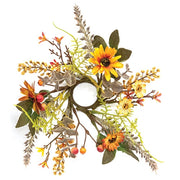 Harvest Daisy & Baby Eucalyptus Candle Ring - 1.5"