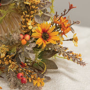 Harvest Daisy & Baby Eucalyptus Candle Ring - 3"