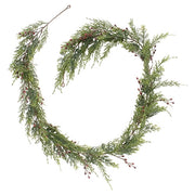 Frosted Cedar & Berries Garland - 6 Ft.
