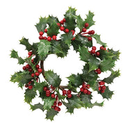 Nostalgic Holly & Berries Candle Ring - 2.5"