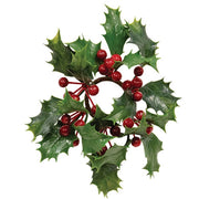 Nostalgic Holly & Berries Candle Ring - 1.5"