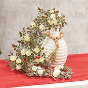Frosted Fantasy Cream Rose Hanging Vine - 26.5"