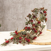 Frosted Fantasy Red Rose Hanging Vine - 26.5"