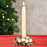 Frosted Fantasy Cream Rose Candle Ring - 1.5"