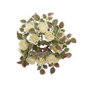 Frosted Fantasy Cream Rose Candle Ring - 1.5"