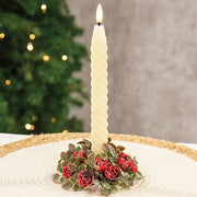 Frosted Fantasy Red Rose Candle Ring - 1.5"