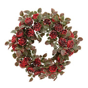 Frosted Fantasy Red Rose Candle Ring - 3.5"