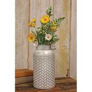 Yellow & White Daisy with Ferns Bush - 18"