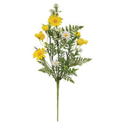 Yellow & White Daisy with Ferns Bush - 18"