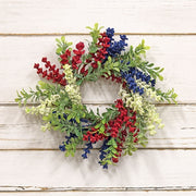 Red - White & Blue Heather & Boxwood Ring - 10"