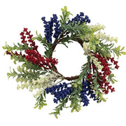 Red - White & Blue Heather & Boxwood Ring - 10"