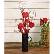 Glittered Hearts & Sparkle Grass Spray - 22"H