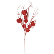 Glittered Hearts & Sparkle Grass Spray - 22"H