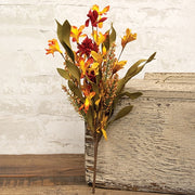 Orange & Burgundy Wildflower Heather Pick - 16"