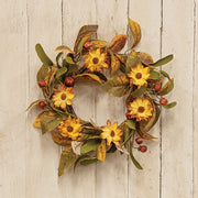 Fall Mix Daisy - Ficus Leaves - & Podka Candle Ring - 5"