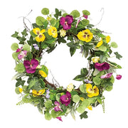 Mixed Pansy Garden Wreath - 22"