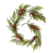 Real Touch Mixed Cedar & Red Berry Garland - 5 Ft.