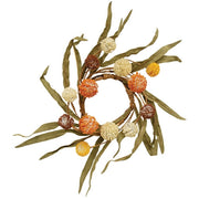 Fall Mix Thistle Berries & Leaves Candle Ring - 3.5"