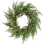 Soft Touch Needle Pine & Cones Wreath - 24"