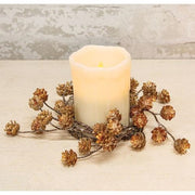 Gleaming Pinecone Candle Ring - 3.5"