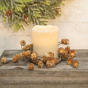 Gleaming Pinecone Candle Ring - 3.5"