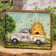 Buzz Bee Honey Farm Truck Distressed Block