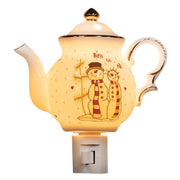Porcelain Bless Us All Snowman Teapot Nightlight