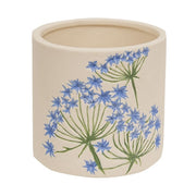 Blue Thistles Ceramic Planter - 4"H