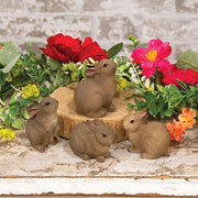 Resin Baby Brown Bunnies (Set of 4)