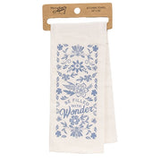 Be Filled With Wonder Blue Floral Dish Towel - 16"x26"