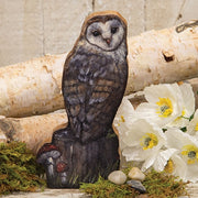 Woodland Owl Chunky Wooden Sitter - 7"H