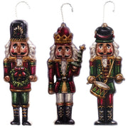 Distressed Metal Nutcracker Ornaments (Set of 3)