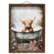 Tubby Highland and Roses Framed Print - 12x16