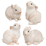 White Resin Bunny  (4 Count Assortment)