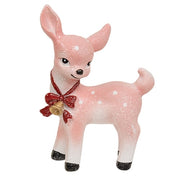 Pink Glittered Resin Reindeer - 4.5"