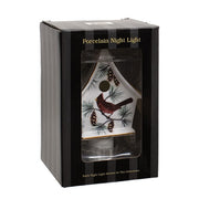 Porcelain Woodland Cardinal Birdhouse Nightlight