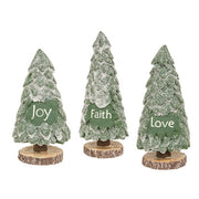 "Faith" - "Love" - "Joy" Resin Christmas Trees (Set of 3)