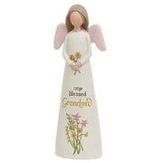 One Blessed Grandma Resin Angel with Flowers