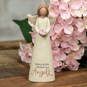 I Believe in Angels Resin Angel with Rose